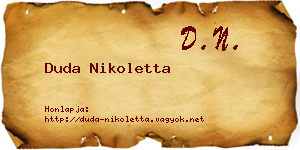 Duda Nikoletta névjegykártya