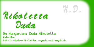 nikoletta duda business card